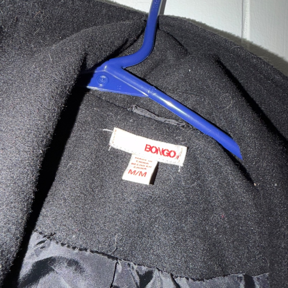 Stylish BONGO Elegant Black Double-Breasted winter spring sophisticated Pea Coat - Picture 4 of 4